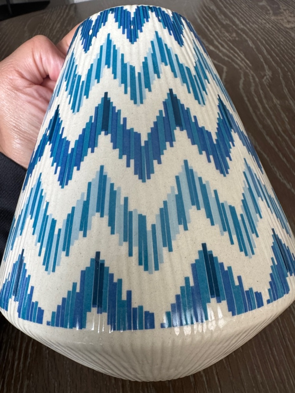 Ceramic Chevron Vase